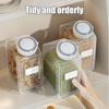 Sealed Food Canister Airtight Food Can with Date Tracker Lid Transparent Grain Storage Can for Beans Pasta Kitchen Pantry Cabinet
