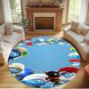 Blue Smurfs Print Round Rug, Washable Floor Carpet, For Entryway Dorm Laundry Room Office Study, Home Decor Birthday Christmas Gift