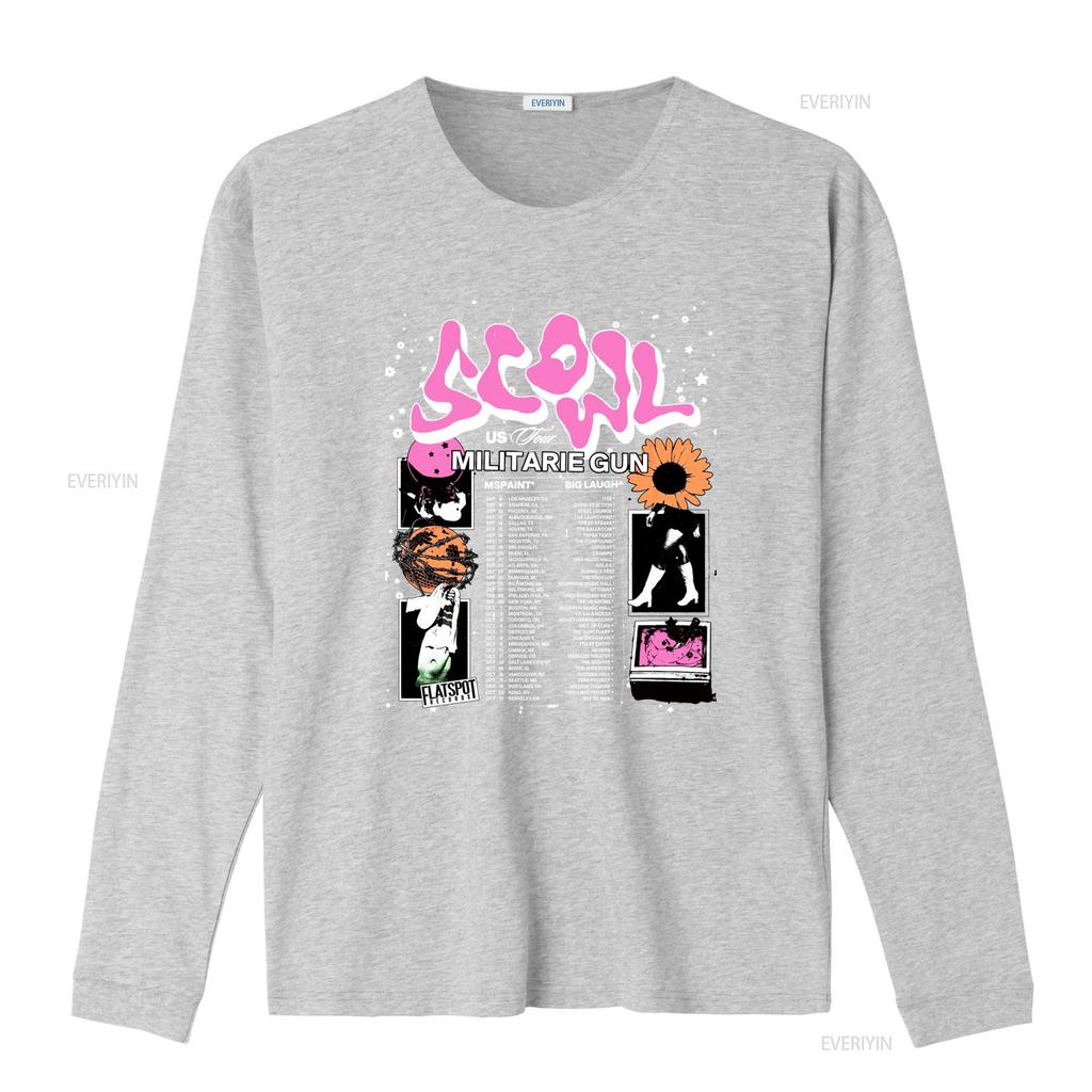 Scowl and Militarie Gun US Tour 2023 Erwachsenes T-Shirt mit Daten Band Kunst vintage Gewaschen Leicht Weich Dehnbar Stilvolle Grafik