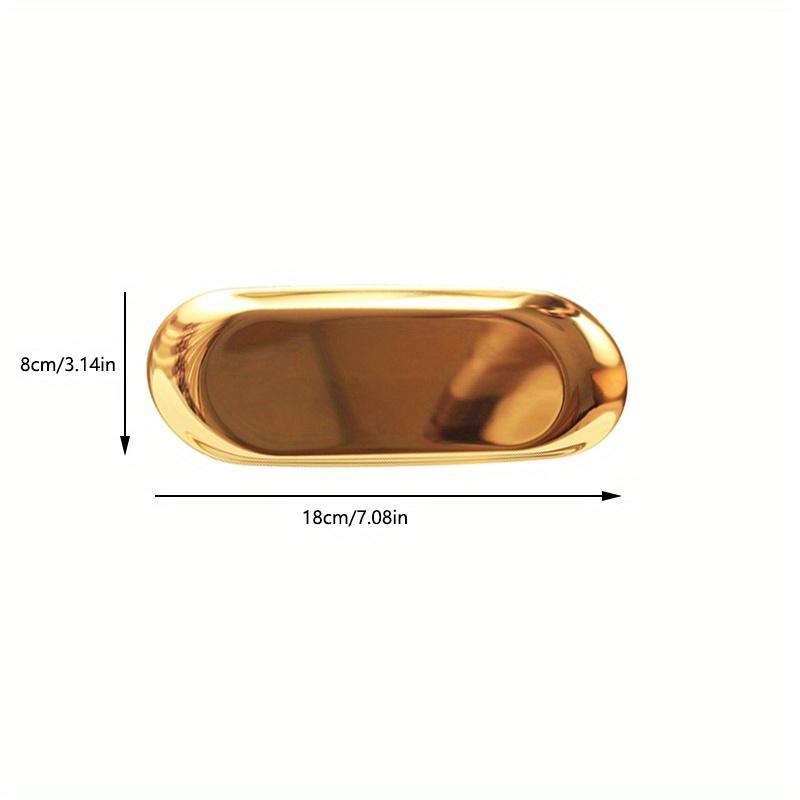 18*8cm1pc Gold Oval Stainless Steel Good Quality Snack Tray,Dessert&Fruit&cosmetic&Nut Organizer Plate,Creative Home Furniture.
