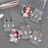 Cartoon Korean Photocard Holder with Keychain Photo Photocard Frame  School Stationery