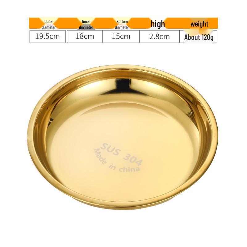 Piatto Basso in Acciaio Inossidabile 304 Placcato Oro – Piatto Tavola Rotondo Grande