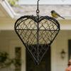 Hand Woven Heart-shaped Birds Nests Holder Refillable Iron Heart Shape Holder Wall Mounted Hummingbird Nesting Material Hanger