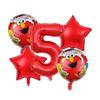 New Sesame Birthday Party Decorations Cartoon Street Balloons Plates Tablecloth Cups Tableware Set for Baby Shower Party Favors 5