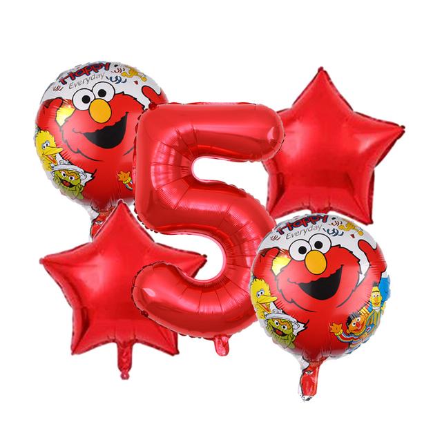 New Sesame Birthday Party Decorations Cartoon Street Balloons Plates Tablecloth Cups Tableware Set for Baby Shower Party Favors 5