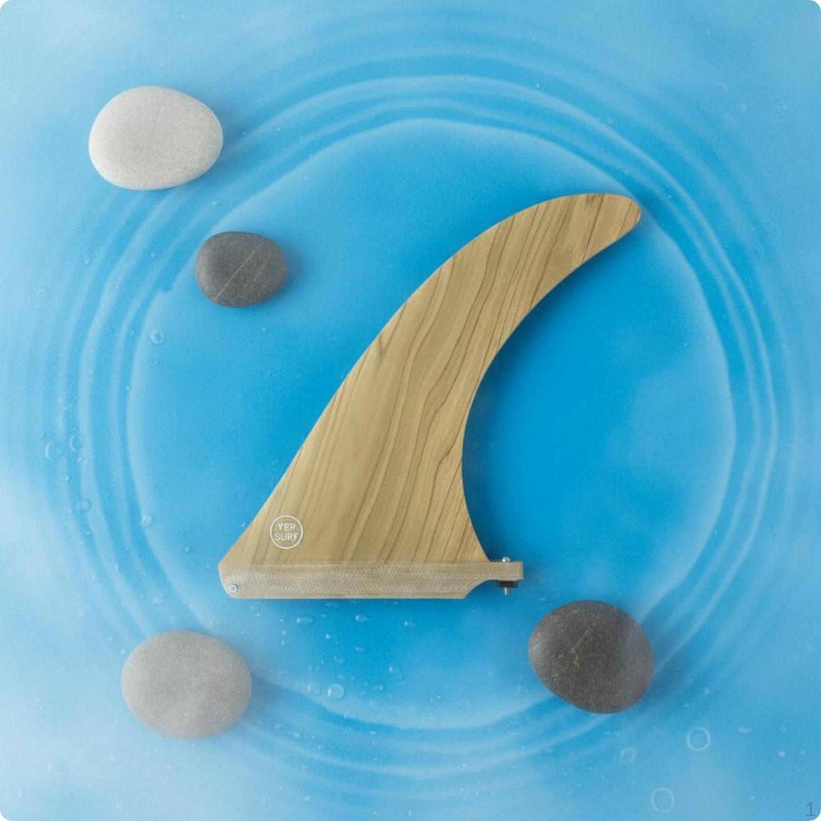 Wood Grain Single Fin Fiberglass Surfboard Tail Aquatic Sports Gear for Surfing 7 Inch 7 Inch