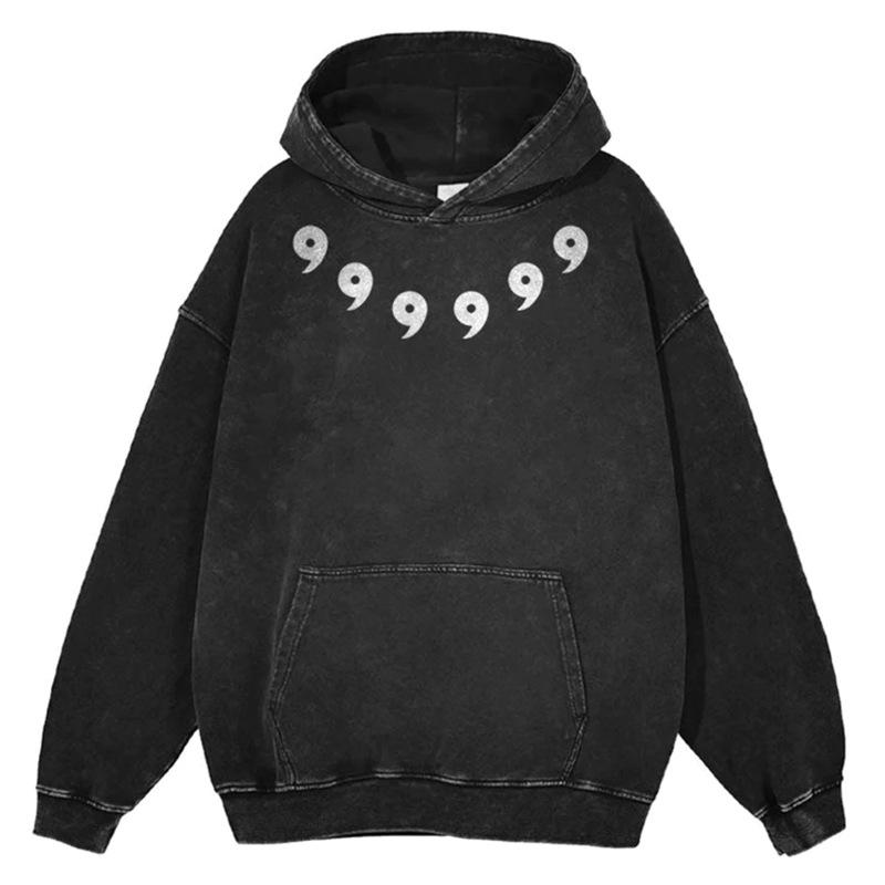 Oversized Vintage Wash Hoodie - Japanese Minimalist Cartoon Anime Style
