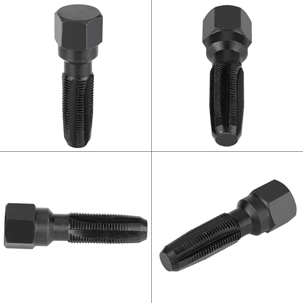 Spark Plug Thread Repair Kit, Akozon 5Pcs Carbon Steel Spark Plug Re-thread Tap Tools with Inserts for 14mm Sparking Plugs Repair