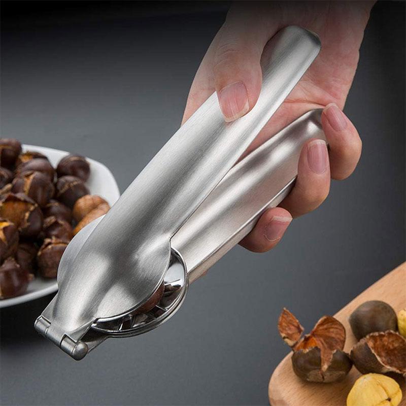 Multifunctional Nut Cracker with 2 Picks Chestnut Clip Walnut Almonds Hazelnuts Pliers Metal Nut Opener Plier Chestnut Opener