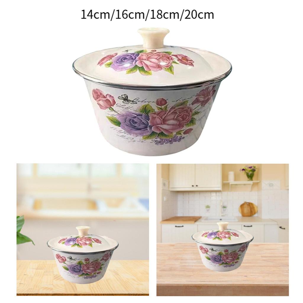 Vintage Enamel Mixing Bowl Enamelware Thickened Making Basin