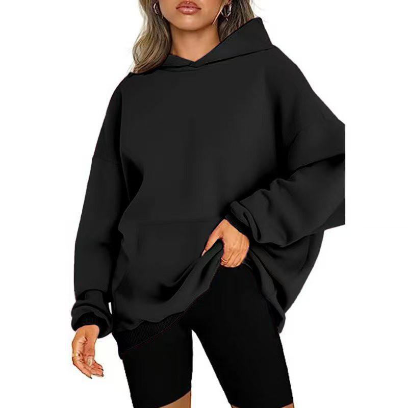 Oversized Hooded Sweatshirt Women Loose Fit Long Sleeve Casual Style Plus Size S-5XL