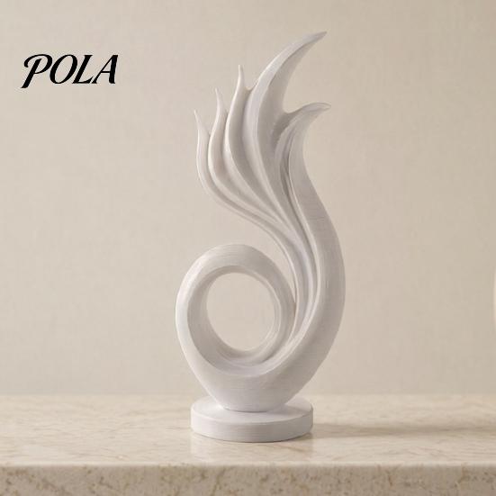 High-end Interior Decor 3D Printed Abstract Flame Swirl Sculpture, Modern Flowing Curve Art Statue, Matte Streamlined Desk Ornament Anti-Dust Desktop