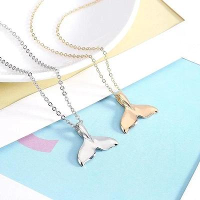 New Mermaid Whale Dolphin Tail Silver/Gold Pendant Necklaces Women Fashion Jewelry Necklace for Women Cross Necklace 2024