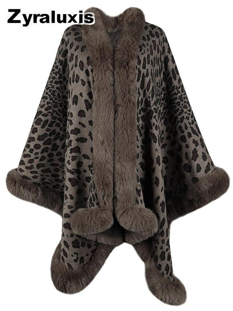 Women's Leopard Print Faux Fur Hoodie with Warm Sherpa Lining for Fall Winter Casual Wear