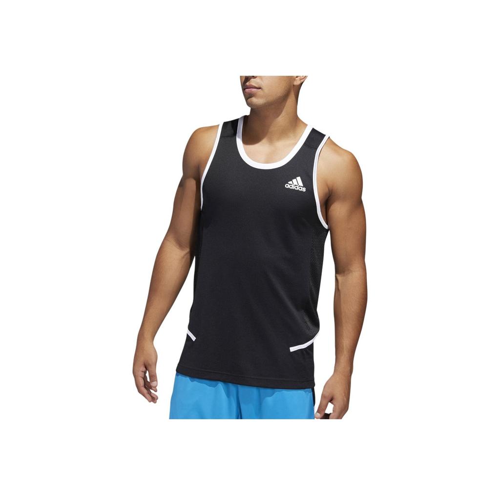 Adidas Act Tank Logo Color Block Round Neck Casual Comfortable Vest Men Tops Black DP4775