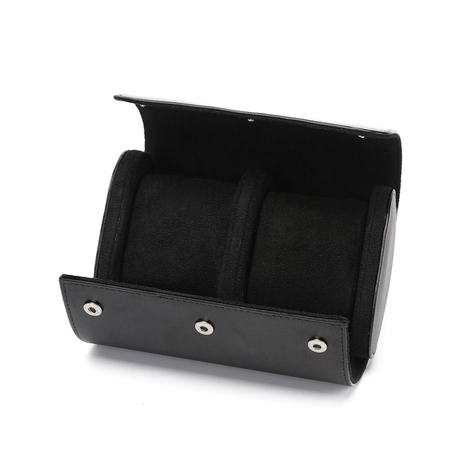 

Дорожная шкатулка для часов Роскошная кожаная водонепроницаемая сумка для хранения часов Пылезащитная механическая сумка-органайзер на кнопках 2 чёрный