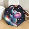 1pc Cute Elephant with Butterflies Umbrella with Plastic Handle,Suitable for All Seasons Home Travel Outdoor UmbrellaDD008