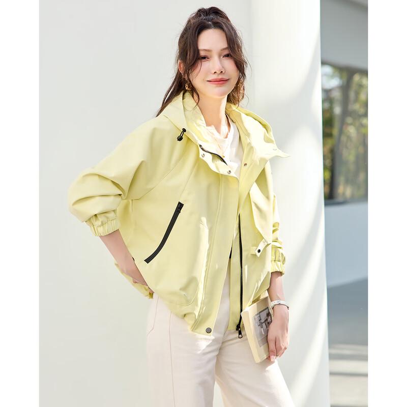 TERRE BLEUE Women's Hooded Windbreaker Jacket