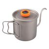Outdoor Ti Pour Over Coffee Kettle 400ml Gooseneck Tea Kettle with Thermometer and Folding Handle