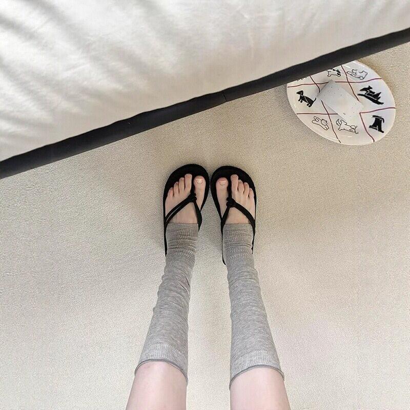 Spring And Summer Thin Breathable Calf Socks Women'S Boneless Curled Heap Socks Ballet Sunscreen Sweat-Absorbing Half-Sole Leg Cover