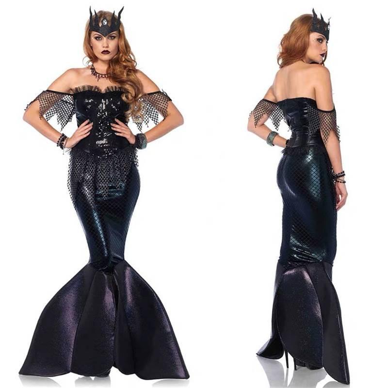 Heißes Filmthema Meerjungfrauen-Prinzessinnenkostüm Langes Kleid für Bühnenauftritt und Rollenspiel