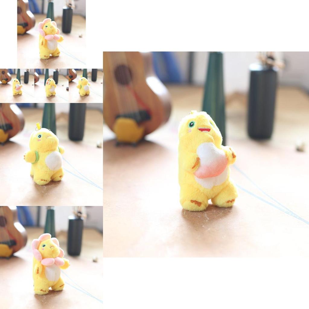 Delightful Mini Dinosaur Plush Toy Keychain Soft And Cuddly Cartoon Doll For Bags