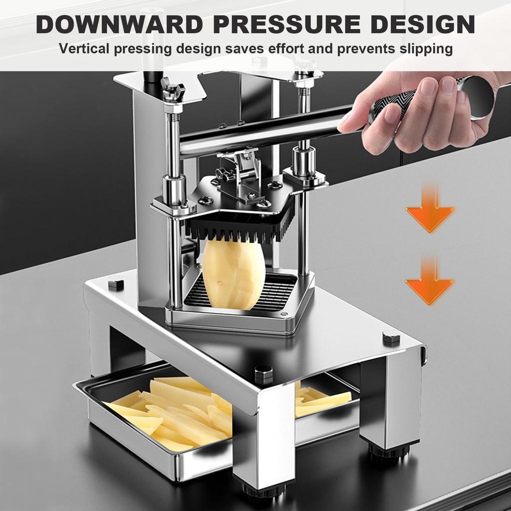 French Fry Cutter & Potato Dicer, 2/3 Blades Heavy-Duty Stainless Steel Potato Cutter, Commercial Vegetable Chopper for Home Kitchen Restaurant