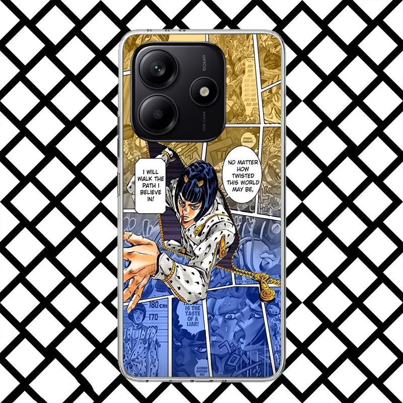 JoJo Adventure Bruno Buccellati Handyhülle für Xiaomi Redmi Note 15 14 14S 13 12 12S 11 Pro Plus 11E 11T 11S 10S 5G Weiche Hülle F
