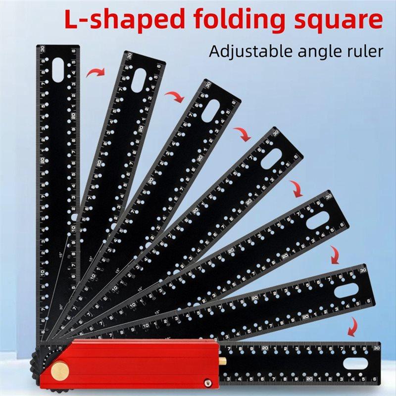 ABBP-300Mm Foldable Woodworking Right Angle Ruler Multi-Functional Angle Ruler For Woodworking Meaurement