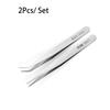 2pcs/lot Good Quality Anti-static Set Bend Straight Tweezers Set Stainless Steel  for  Jewerly Making Tools