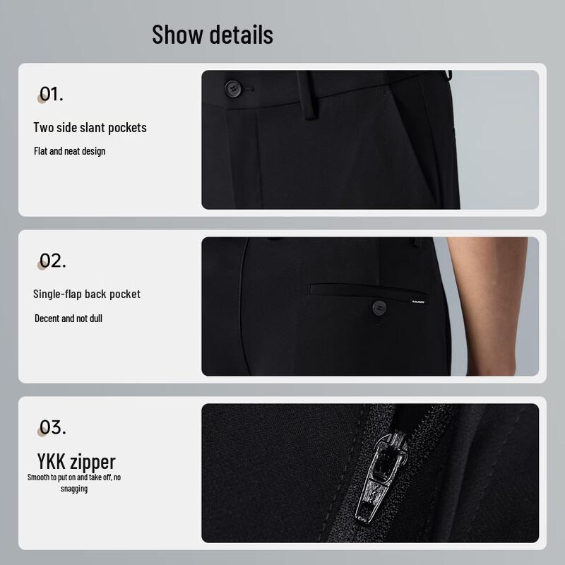 Lilang Herren Slim Fit lässige Hose aus Cupro-Mischgewebe