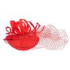Women Girls Ladies Feather Fascinator Mesh Hairdressing Bridal Hair Clip Wedding Party Accessory Red