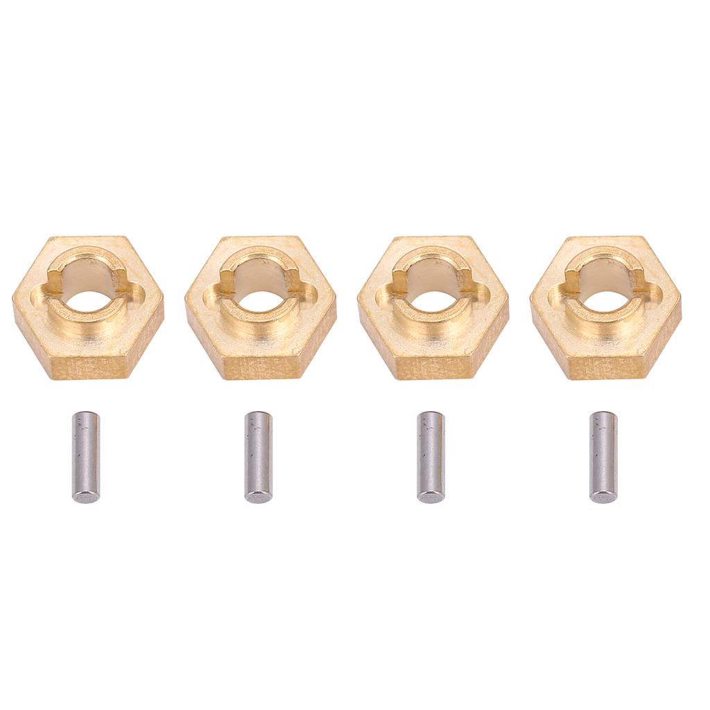 4Pcs 3MM Brass Wheel Hex Adapter Upgrage Parts for Axial SCX24 90081 1/24 RC Car