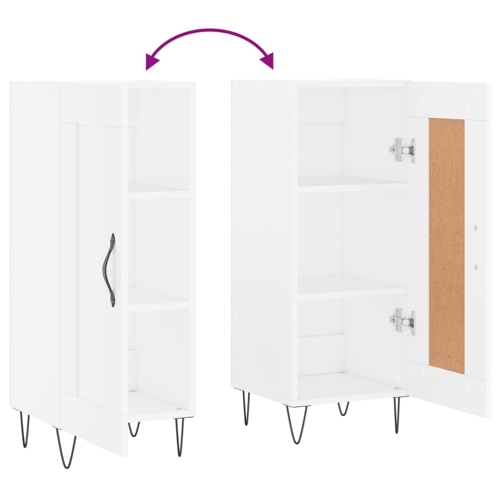 Sideboard White 34.5 x 34 x 90 cm Particleboard