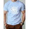 Male T-Shirt Cotton Graphic Tees for Men 2025 Trendy Fashion Print Summer Casual Soft Breathable Crewneck Daily Top