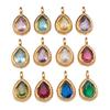 Stainless Steel Water Drop 7x12mm Zodiac Stone Pendant for DIY Jewelry