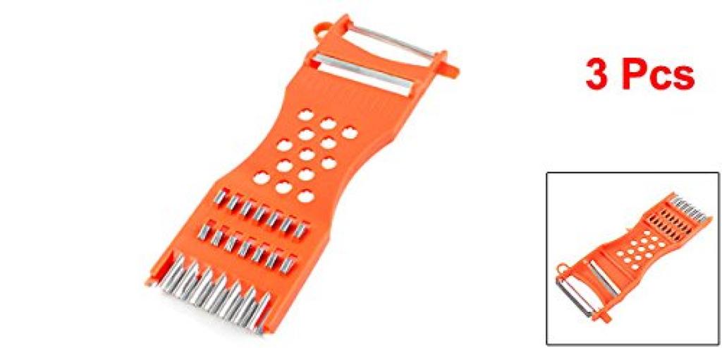 Uxcell Slicer Peeler Vegetable Fruit Grater Vegetable Orange Red 3pcs