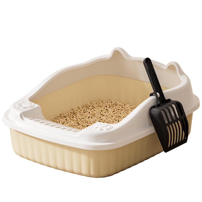 Bandeja de arena para gatos elevada grande anti-salpicaduras