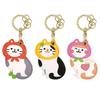 Leather Fortune Cat Pendant Keyring Lovely Access Control Card Pendant  Car Key Pendant