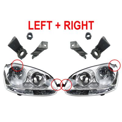 Headlight Repair Bracket Headlamp Hardware Kit for Golf MK5 Left/Right Side Replace 1K0998226 1K0998225