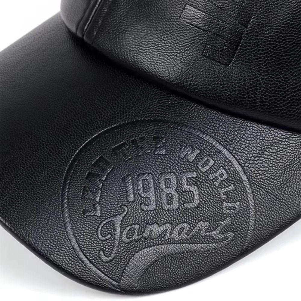 Casual Wear Leather Baseball Cap Adjustable Sun Protection Hat Men Vintage Hat  Outdoor Travel