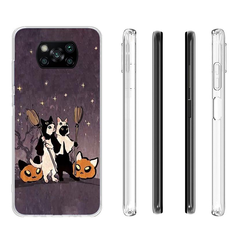 Witch And Cat Colorful Cute Phone Case For Xiaomi Poco X7 X6 X5 Pro F7 Ultra Redmi 15C 15 13C 13 12C 12 10 10A 10C 9 9A 9C 9T Co