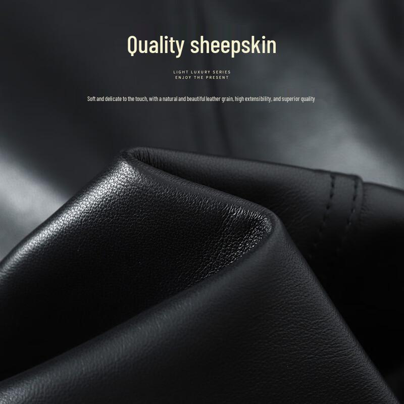 Futing Men's Sheepskin Goose Down Leather Jacket