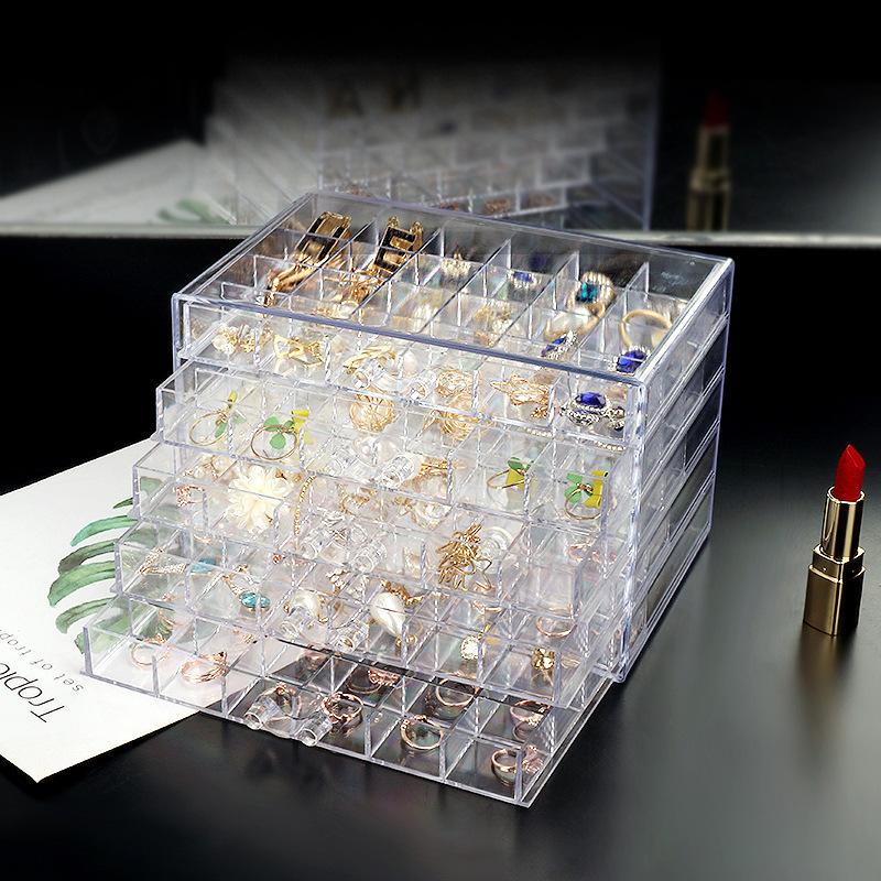 Jewelry Storage Box Large Capacity Household Finishing Box Earrings Necklace Portable Storage Box