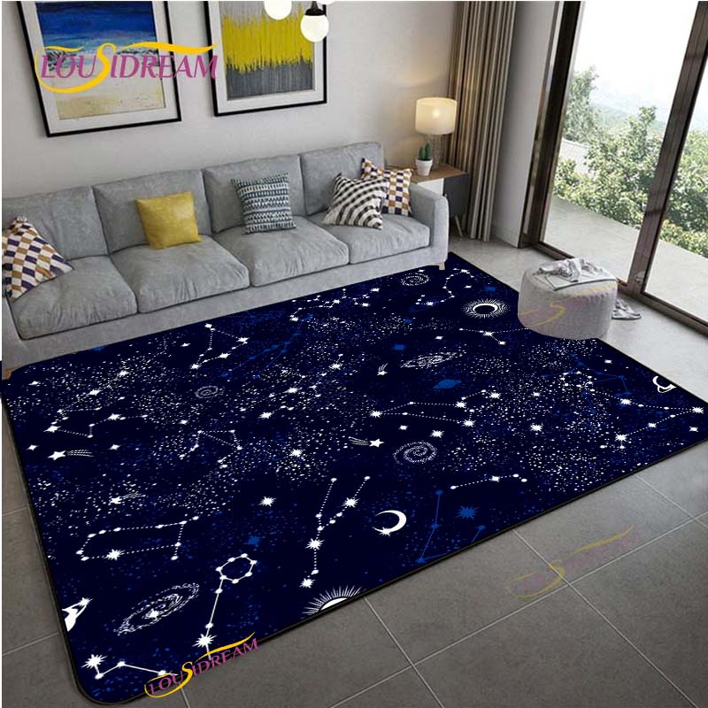 Cartoon Space Universe Planet Carpet for Living Room Bedroom Sofa Area Rug Kitchen Door Un-slip Floor Mat Alfombra Birthday gift