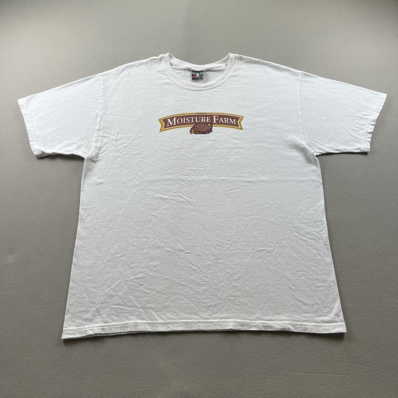 Vintage Star Wars T-Shirt Mens Large White Dejarik Moisture Farm Game Parody y2k 4XL