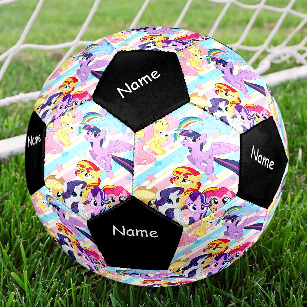 Custom Name My Little Pony Theme Size 5 Soccer Ball, Suitable for Both Indoor and Outdoor Matches, a Gift Suitable for Everyone.