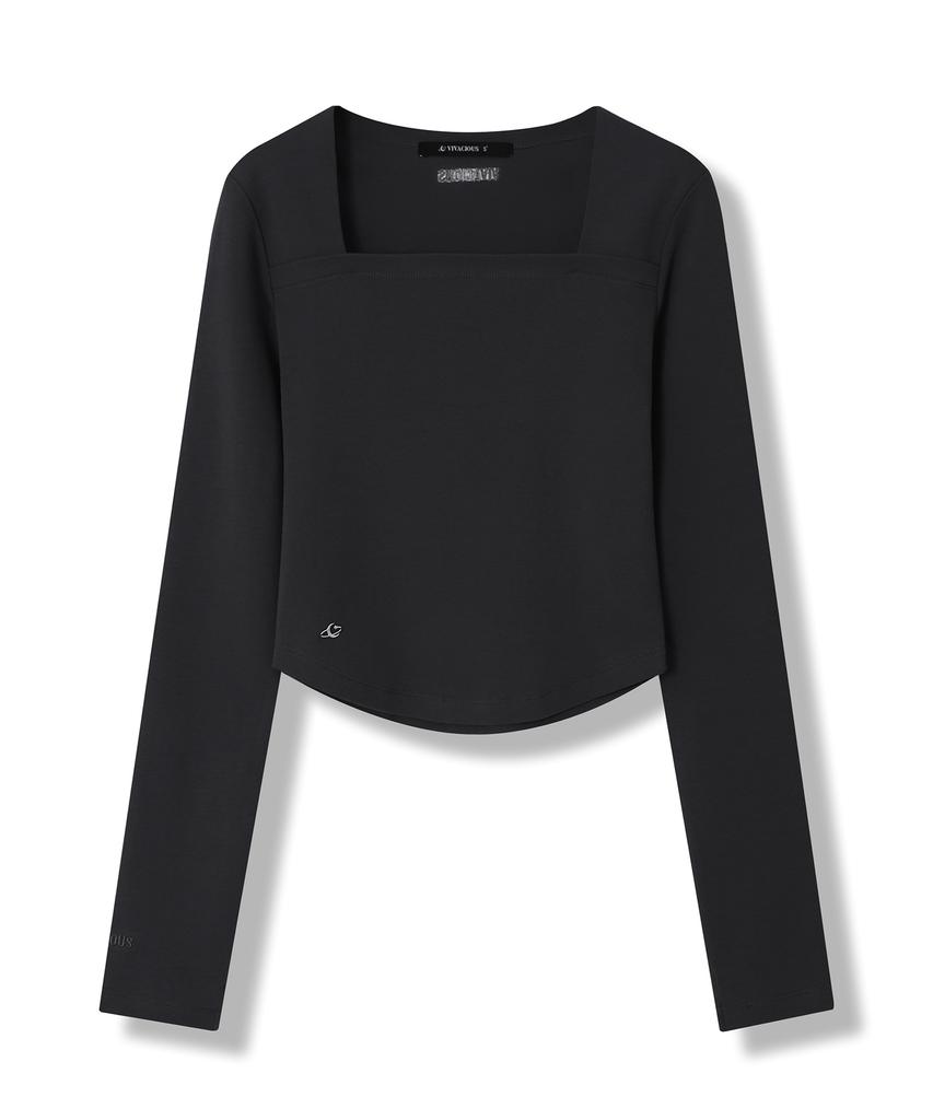VIVACIOUS Renee Square Neck Slim Long Sleeve - 5Col