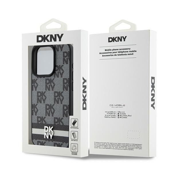 Dkny Dkhcp15Lpcptssk Iphone 15 Pro6.1 Czarny/Black Hardcase Leather Checkered Mono Pattern & Printed Stripes