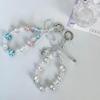 Creative Starry Sky Beaded Phone Charm with Bow and Flower Accents - Anti-Lost Pendant Keychain Lanyard